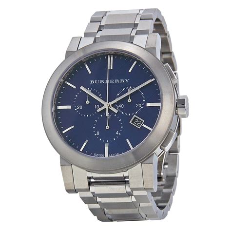 burberry watches bu9363|Burberry Chronograph Blue Dial Stainless Steel Men's .